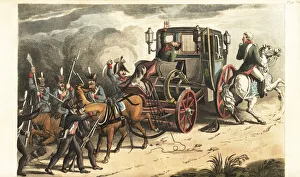 Images Dated 10th June 2019: Prussian soldiers capturing Napoleons coach after