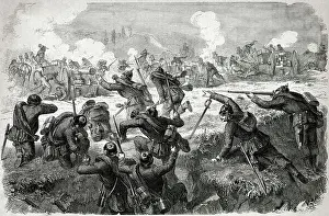 Sedan Prints: Prussian soldiers charge towards French artillery during their victory at Sedan