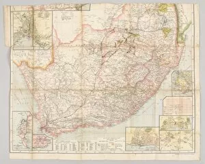 Images Dated 3rd July 2015: Pte Josiah Egerton Hills undated map of South Africa