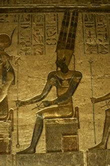 Images Dated 28th November 2003: Ptolemaic temple of Hathor and Maat. God Amun. Seated figure