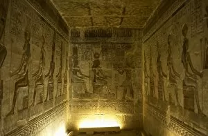 Images Dated 28th November 2003: Ptolemaic temple of Hathor and Maat. Seated gods. Egypt