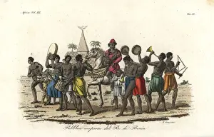 Public appearance of the king of Benin, Africa