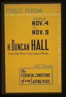 Duncan Gallery: Public forum - H. Duncan Hall, former high official of the L