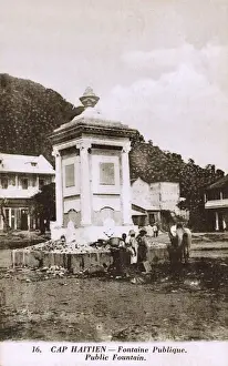 Haitian Prints: Public Fountain, Cap Haitien, Haiti