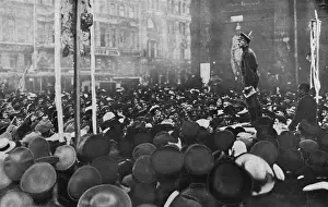 Revolutionaries Prints: Public gathering around a speaker during Revolution, Russia