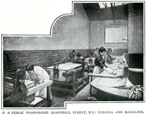 Cleanliness Collection: Public laundries, Marshall Street, London 1900