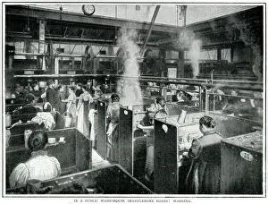 Cleanliness Collection: Public laundries, St. Marylebone, London 1900