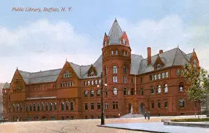 Libraries Prints: Public Library building, Buffalo, New York State, USA