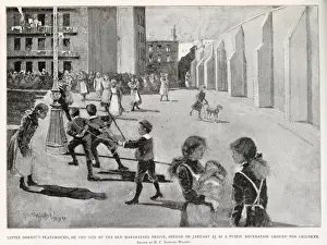 Marshalsea Prints: A public recreation ground for children built on the site of Marshalsea Prison