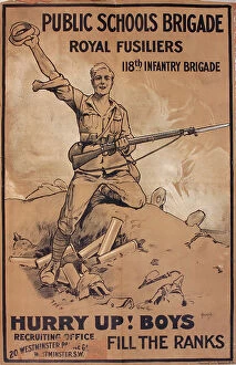 Hassall Collection: Public Schools Brigade poster, WW1