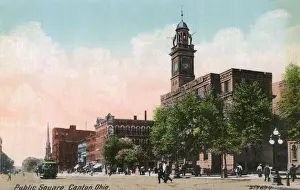 Tramcar Prints: Public Square, Canton, Ohio, USA