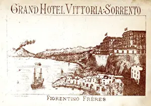 Vittoria Prints: Publicity Card, Grand Hotel Vittoria, Sorrento, Italy