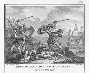 Retold Gallery: Publius Horatius Cocles defending the Tiber bridge