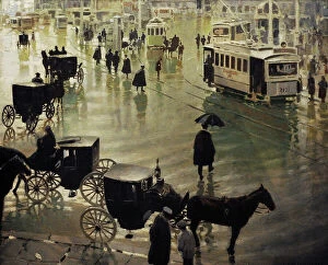 Rainy Collection: Puerta del Sol, circa 1900, by Enrique Martinez Cubells