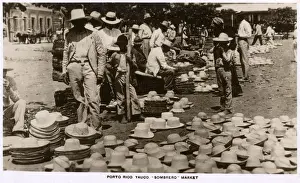 Sellers Prints: Puerto Rico - Sombrero Hat Market