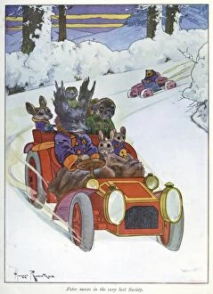 Nesbit Gallery: Pug Peter -- animals in a red car