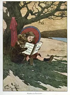 Edith Prints: Pug Peter -- girl and mouse reading a book