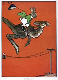 Telegraph Collection: Pug Peter -- rabbit riding a kangaroo