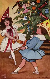 Pulling crackers by Hilda Dix Sandford