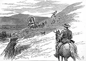 Images Dated 9th November 2004: Pulling a wagon up a steep slope, Yellowstone, 1883