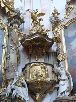 Images Dated 28th June 2010: Pulpit, Ettal Monastery, Upper Bavaria, Germany