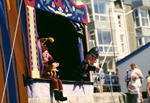 Punch and Judy show on the beach, Cornwall