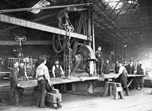 Punching holes in plate, Thames Iron Works, London