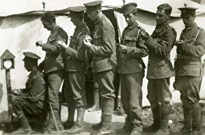 Khaki Prints: Punctuality - soldiers synchronise their watches, WW1