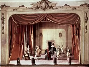 Italia Collection: Puppet theatre with marionettes, 18th c. Early Modern