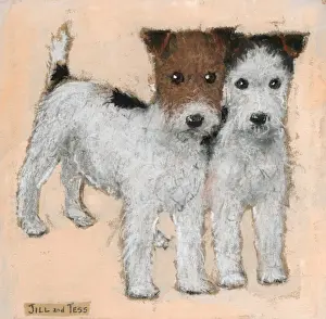 Jill Prints: Two puppies named Jill and Tess by Muriel Dawson