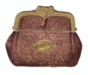 Purse full of money on a cutout Christmas card
