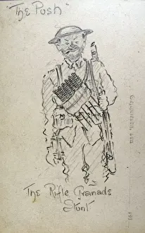 Stunt Prints: The Push The Rifle Grenade Stunt - German Field Postcard