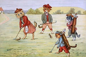 The Putt by Louis Wain