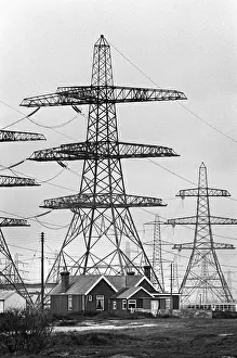 Marsh Prints: Pylons, Romney Marsh, Kent