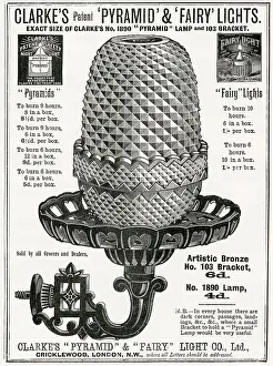 Indoors Prints: The Pyramid Night Lights, bronze bracket wall holder that burned for nine hours