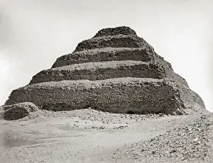 Saqqara Prints: Pyramid of Saqqara, Egypt, circa 1880s