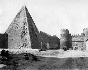 Shoeshine Prints: Pyramid tomb of Cestius, Rome, Italy