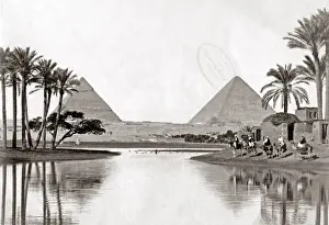 Pyramids at Giza, Egypt, circa 1880s