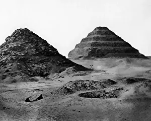 Stepped Prints: Pyramids of Sakkara, Egypt
