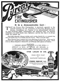 Hangars Prints: Pyrene Fire Extinguishers For Hangars & Aeroplanes 1916