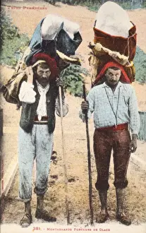 Pyrenean Prints: Pyrenean Mountain Men carrying ice