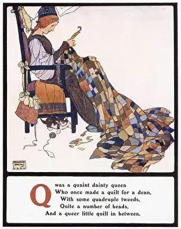Limerick Prints: Q was a quaint dainty queen