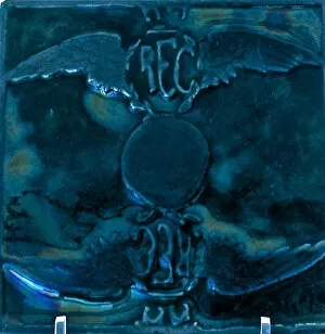 Terracotta Collection: A QAL Alton blue glazed terracotta tile - WWI