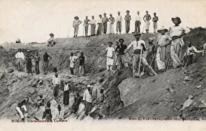 Congo Gallery: Quarry workers, Boma, Belgian Congo, West Africa