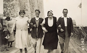 Images Dated 3rd August 2016: Quartet of friends on holiday in Margate, 1930s