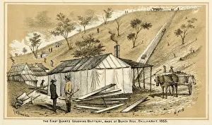 Quartz Prints: Quartz crushing battery used during Australian gold rush