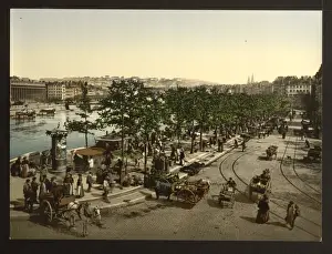Quay des Celestins, the market of St. Antoine, Lyons, France