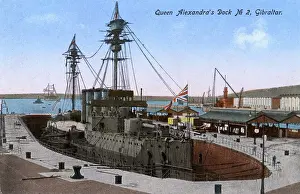 Overseas Prints: Queen Alexandras Dock No. 2 - Gibraltar
