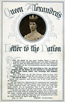 Alexandras Prints: Queen Alexandra's Letter to the Nation