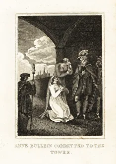 1536 Prints: Queen Anne Boleyn in the Tower of London. 1536